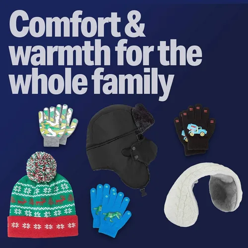 Vista 8 de 3 Pack - Magic Stretch Winter Kids Gloves for Boys, Kid & Children, Toddler - Dino, Camo, Trucks