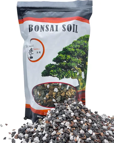 Mezcla de tierra para bonsái multipropósito | Mezcla premezclada de drenaje rápido (bolsa de 2 cuartos de galón) Planta | Pumita, lava, arcilla