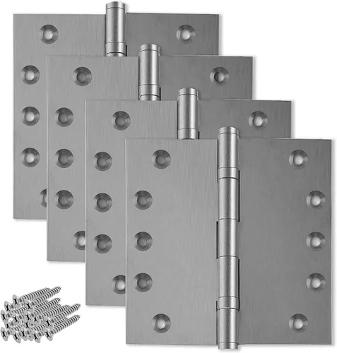 Vista 12 de Bisagra de puerta de latón macizo, rodamiento de bolas resistente, 5 x 5 pulgadas, juego de 2 bisagras (latón antiguo)