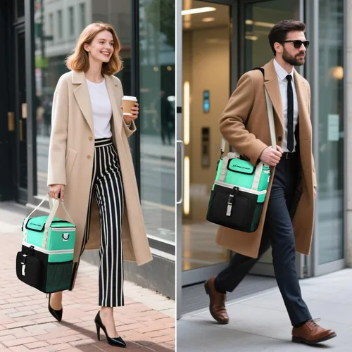 Vista 7 de Maelstrom Lunch Box for Women, 20L Insulated Lunch Bag Men, Leakproof Double Deck Cooler Bag, Soft Lunch Cooler with Quick Access Flip-Top Lid for