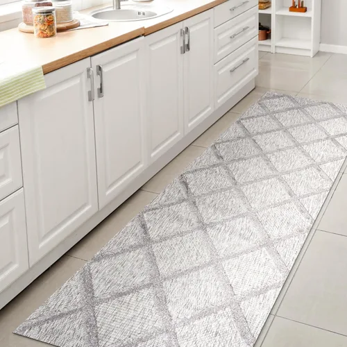 Vista 24 de JONATHAN Y IBZ101A-28 Salines Diamond Trellis - Alfombra de pasillo para interiores y exteriores, estilo bohemio, geométrico, fácil limpieza