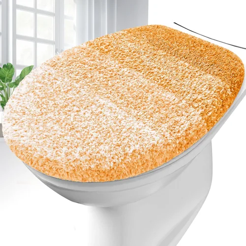 Vista 14 de OLANLY Funda para tapa de inodoro de baño de microfibra suave, cubiertas lavables a máquina, 17.5x15 pulgadas, con respaldo de goma que se mantiene