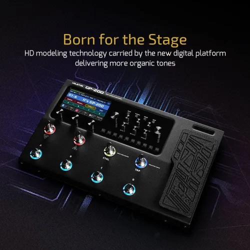 Vista 2 de Valeton - Pedal procesador multiefectos con pedal de expresión, bucle FX, MIDI I/O, modelado de amplificador, gabinetes IR de simulación, estéreo