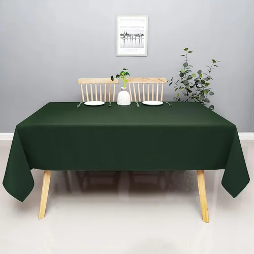 Vista 6 de Hunter Green Rectangle Tablecloth Wrinkle Resistant Washable Fabric Table Cloth for Dining,Kitchen, Parties Weddings and Outdoor Use 60 Inch by 84
