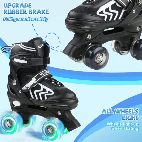 Vista 5 de Patines ajustables para niños pequeños con ruedas iluminadas para niños y niñas principiantes para deportes de interior y exterior