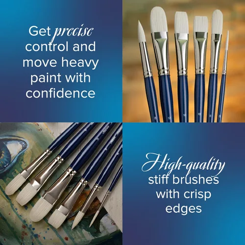 Vista 4 de Silver Brush Limited 190310 Bristlon Filbert - Brocha para pinturas acrílicas y al óleo, tamaño 10, mango largo