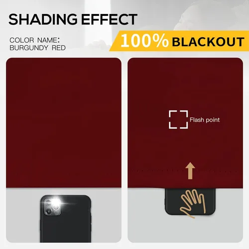 Vista 5 de Yakamok Cortinas 100% opacas para dormitorio, 2 paneles, cortinas de ventana completamente opacas, paneles de ventana con aislamiento térmico