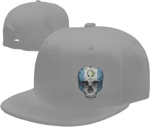 Vista 10 de Sombrero plano con diseño de calavera de Guatemala con bandera de Guatemala
