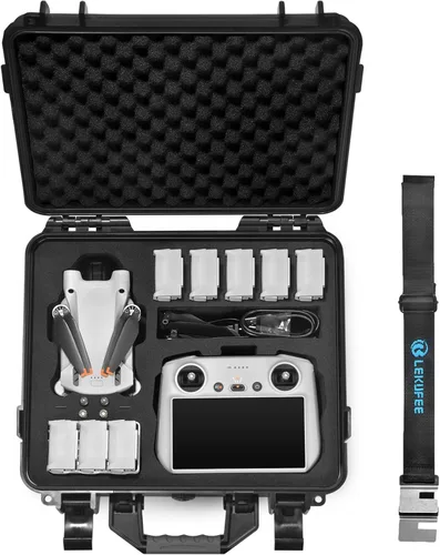 Lekufee Funda rígida impermeable para DJI Mini 4 Pro, Mini 3 Pro / 3 Drone, DJI RC 2, RC N3 / N2 / N1 y otros accesorios (solo funda)