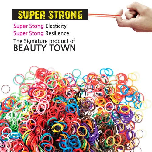 Vista 4 de Bandas de goma de 1 libra para el cabello, accesorios suaves y elásticos para el cabello, mini ligas elásticas para el cabello, bandas elásticas