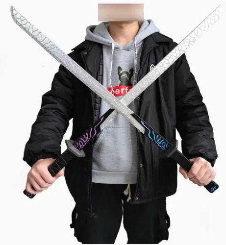 Vista 7 de damdos Accesorio de Halloween para Aqi Killer Siete Espadas Tijeras Cosplay Espadas Luminosas Espadas Luminosas Espuma PU Regalos de Cumpleaños