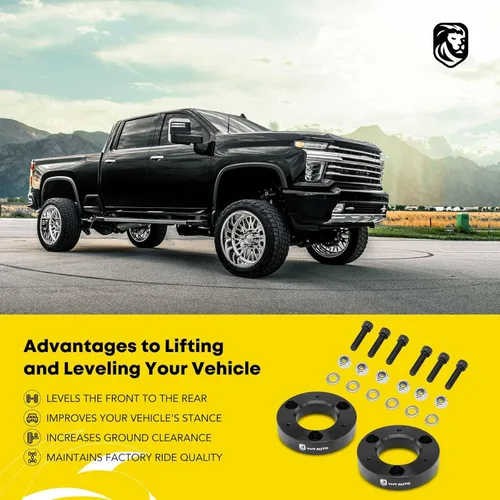 Vista 6 de YHTAUTO Kit de elevación de nivelación delantera de 2 pulgadas compatible con Nissan Titan/Armada 2004-2023 RWD/4WD Los espaciadores elevan