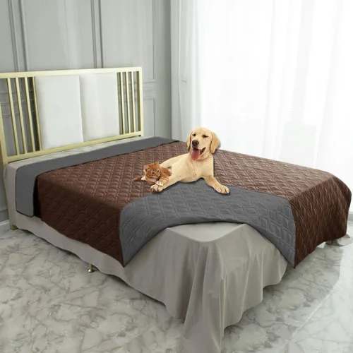 Vista 64 de Ameritex - Manta impermeable para cama de perro, manta reversible para muebles, cama, sofá (30 x 70 pulgadas, color chocolate y beige)