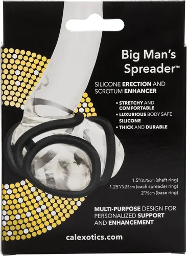 Vista 4 de CalExotics Big Man's Spreader - Potenciador de erección de silicona con 4 anillas, color negro (12754_negro)