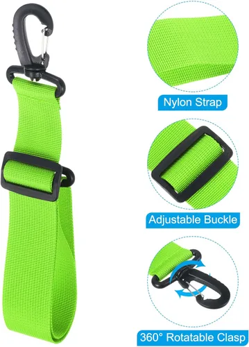 Vista 5 de PATIKIL 2 correas ajustables para botas de esquí, para patinaje sobre ruedas, botas de esquí, patines de hielo, color verde claro