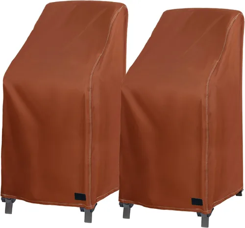 Vista 12 de NettyPro Fundas apilables para sillas de patio, impermeables, para muebles de patio al aire libre, se adapta a sillas apilables de 4 a 6 sillas