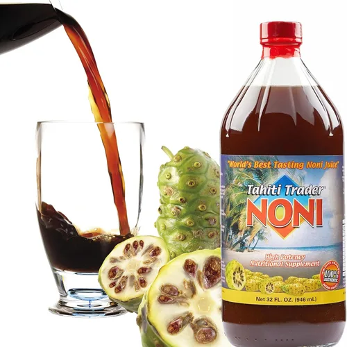 Tahiti Trader Jugo original de noni de alta potencia, jugo de fruta puro de noni con arándanos y frambuesa, superalimento antioxidante orgánico que