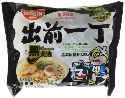 Nissin Demae - Fideos instantáneos de ramen de aceite de ajo negro, 3.5 onzas (paquete de 30)
