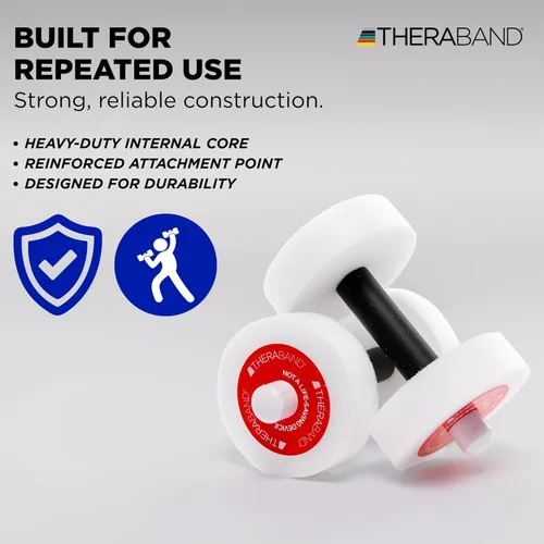 Vista 9 de THERABAND Water Weights, Aquatic Dumbbells for Pool Fitness, 2 Foam Weights with Padded Grip for Water Aerobics, Therapy, Workouts, Pool Exercise