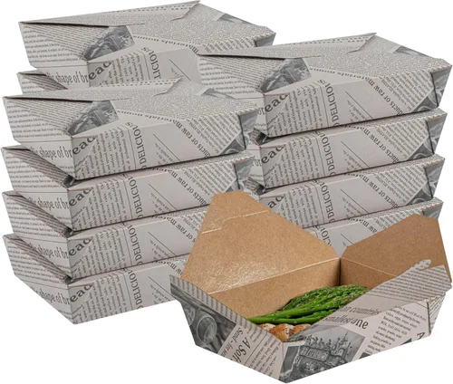 Vista 414 de Restaurantware Bio Tek - Cajas para llevar de 30 onzas, 200 loncheras para llevar, cierre de tabulación, resistentes al calor, desechables, de papel