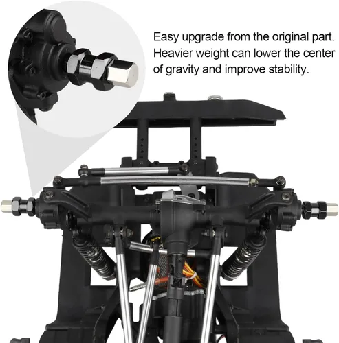 Vista 2 de Hobbypark - Paquete de 4 cubos de transmisión hexagonal de rueda de 0.472 in, acoplador combinador de aluminio, extensión de desplazamiento de 0.591