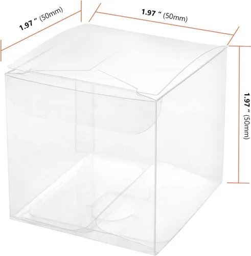 Vista 2 de SEUNMUK 200 cajas de regalo de plástico transparente de 2 x 2 x 2 pulgadas, cajas transparentes para regalos, caja de regalo transparente