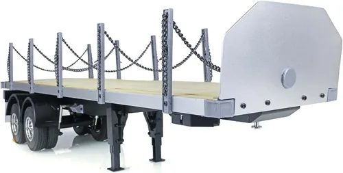 Vista 4 de US en stock Toucan RC Hobby 1/14 2 ejes RC Tractor Remolque de cama plana modelo DIY Control remoto Semi camión