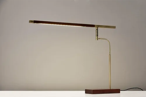 Vista 6 de Adesso 3046-15 Barrett Lámpara de escritorio LED, 16.5-28.5 pulgadas, 7W, acabado de nogal, 1 lámpara de mesa