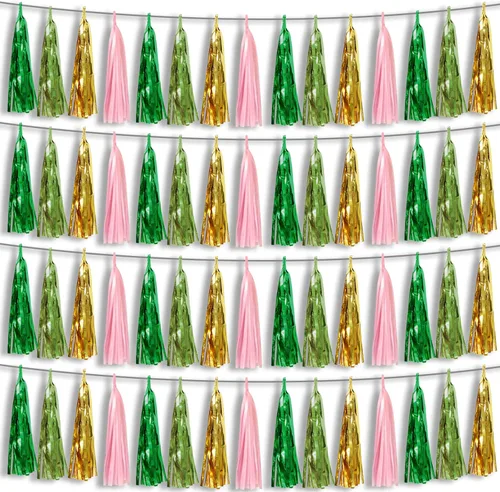 Vista 27 de 4P Guirnalda de Borla de Flecos de Aluminio Metálico Negro para Flotas de Desfile, Despedida de Soltera, Boda, Cumpleaños, Halloween, Navidad