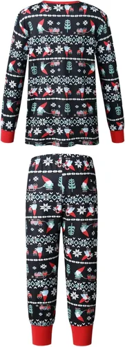 Vista 3 de CHUOAND Conjunto de pijama familiar de Navidad para parejas, ropa de dormir de Papá Noel para parejas