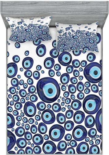 Vista 8 de Ambesonne - Juego de sábanas bajeras y fundas de almohada, diseño primaveral de acuarelas con jardín de hierbas y flores, juego de 4 piezas