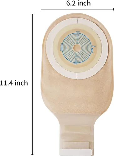 Vista 4 de 20 piezas de bolsas para colostomía Rainlotus, bolsa de ostomía de una pieza, bolsa de drenaje para el cuidado del estoma de ileostomía, corte a