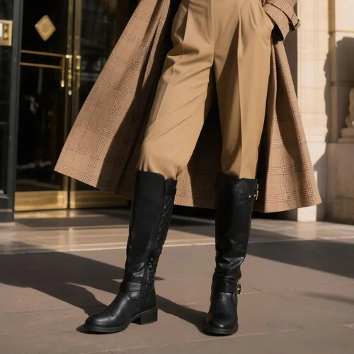 Vista 3 de DREAM PAIRS - Botas de montar de invierno para mujer, cómodas, hasta la rodilla y de pantorrilla ancha