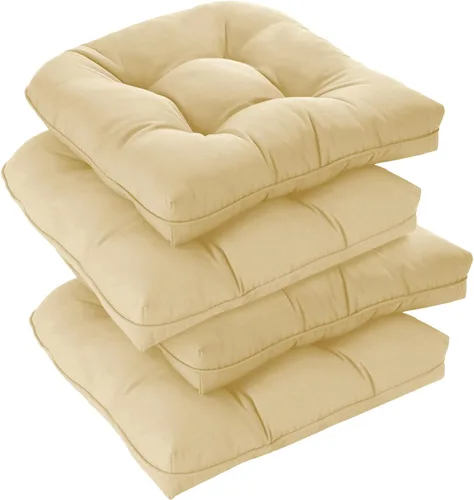 Vista 15 de downluxe Juego de 2 cojines para sillas de exterior para muebles de patio, cojines impermeables acolchados rellenos para muebles de patio, cojín