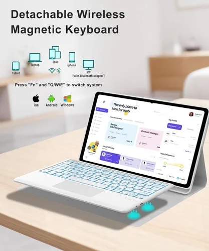 Vista 3 de for Samsung Galaxy Tab S11 Ultra 14.6 inch Keyboard Case, 7 Colors Backlit, Multi-Gesture Smart Touchpad, Detachable Bluetooth Wireless Trackpad