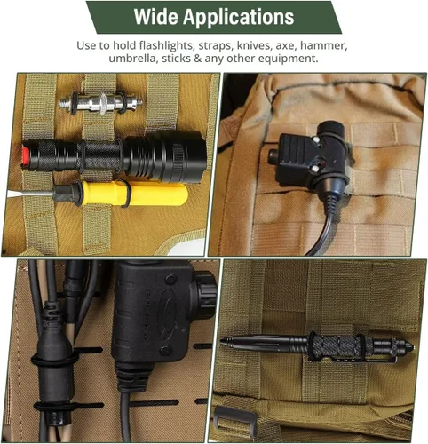 Vista 14 de Accesorios Molle, Accesorios para Mochilas Tácticas, Cincha Molle Multipropósito para Bolso Táctico