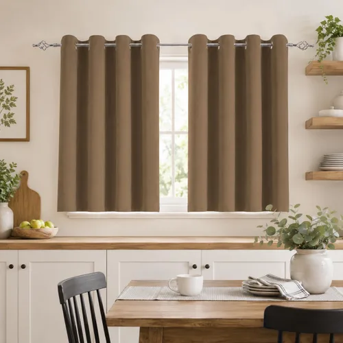 Vista 29 de Aquazolax Cortinas opacas para dormitorio de 42 x 54 pulgadas, paneles con aislamiento térmico para oscurecer la habitación, protección de Beige