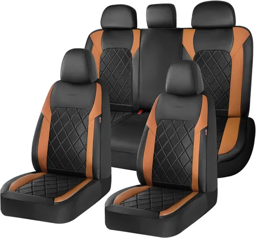 Vista 12 de Coverado Juego completo de fundas de asiento de automóvil, fundas de asiento de 5 asientos, protectores de asiento de malla transpirable, ajuste