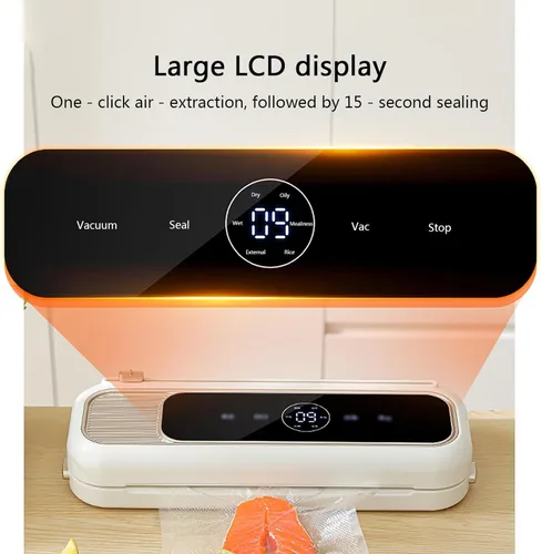 Vista 3 de Automatic Vacuum Sealer with Built-in Cutter, Powerful Suction for Food Preservation, Seals Dry Wet Foods, Meat and More, Compact Kitchen