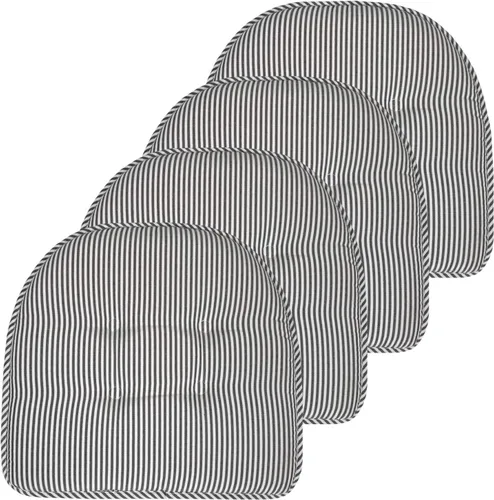 Vista 144 de Sweet Home Collection - Cojín de asiento de espuma viscoelástica y respaldo de caucho antideslizante con capitoné para silla, cojín en U, 17x16 Gris