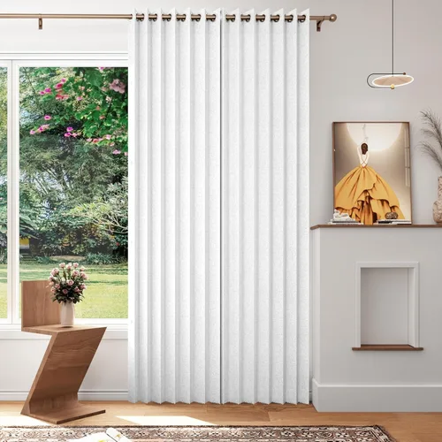Vista 12 de Cortinas Verticales de Privacidad, Cortina Vertical de Pliegues Fruncidos con Memoria Entrenada Adecuada para Cobertura Abierta de 78 Pulgadas
