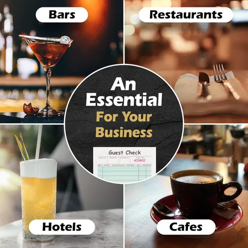 Vista 6 de BOGO - Paquete de 10 cheques de invitados de 50 páginas para restaurantes profesionales Libros de cheques de invitados para servidores Bloc