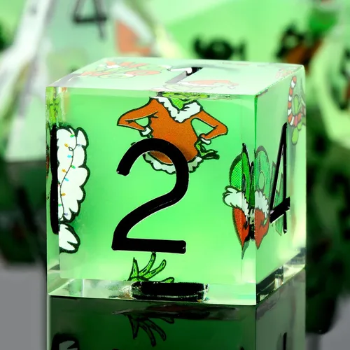 Vista 92 de DNDND Dados de Resina Ojo DND de Borde Afilado Dado de D&D con Estuche de Regalo para Juego de Dungeons and Dragons (Ojo de Dragón Verde)