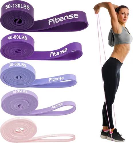 Vista 8 de Fitense Resistance Bands Set - Pull Up Bands for Men Women, Exercise Bands Resistance with Door Anchor, Training Poster & Pouch for Body Stretching