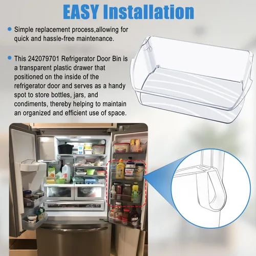 Vista 7 de MEJORADO 242079701 Repuesto de Contenedor para Puerta de Refrigerador, Compatible con Piezas de Contenedor de Estante de Puerta de Refrigerador