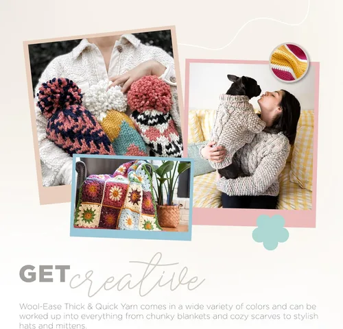 Vista 6 de Lion Brand Yarn - Ovillo de lana Wool-Ease Thick & Quick color fuerza aérea