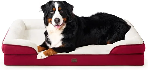 Vista 77 de EHEYCIGA – Cama ortopédica impermeable para perros extragrandes, espuma viscoelástica tipo caja de huevos, bordes elevados y base antideslizante