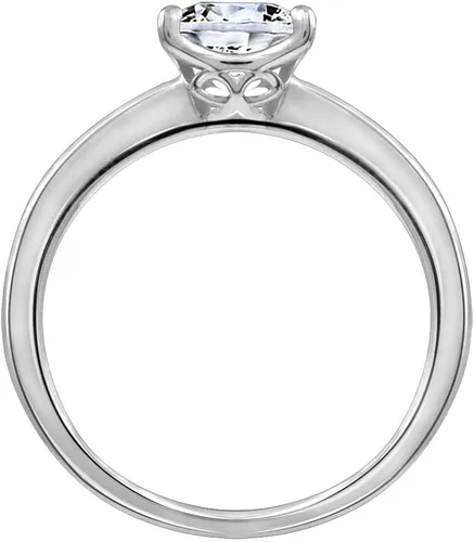 Vista 2 de Tienda Collection Platinum or Gold plated Sterling Silver Princess-Cut Solitaire Ring made with Infinite Elements Cubic Zirconia
