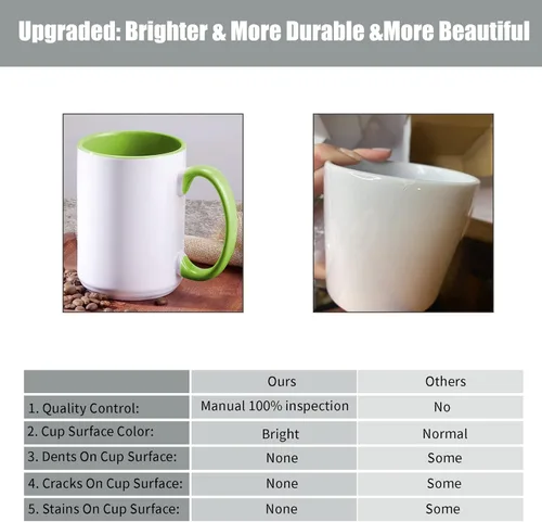 Vista 6 de TANGLONG Tazas de sublimación de 15 onzas, tazas de café a granel, tazas para sublimar, 6 colores surtidos, juego de 12
