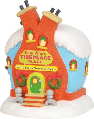 Department 56 Dr. Seuss Grinch Village Flue Who's Fireplace Place Lit Edificio iluminado, 8.5 pulgadas, multicolor